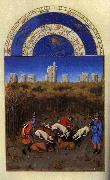 LIMBOURG brothers Les trs riches heures du Duc de Berry: Dcembre (December) sdg china oil painting artist